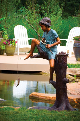 BRASS (Premium):  Boy on Tree Fishing Spitter